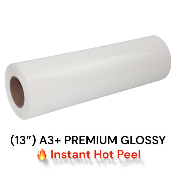 DTF Transfer Film Roll 13" x 328' (A3+) - GLOSSY INSTANT HOT PEEL™