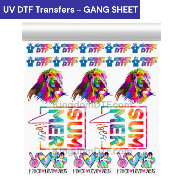 Kingdom Transfers® - Custom UV DTF Transfers Gang Sheet (Print Your Designs)
