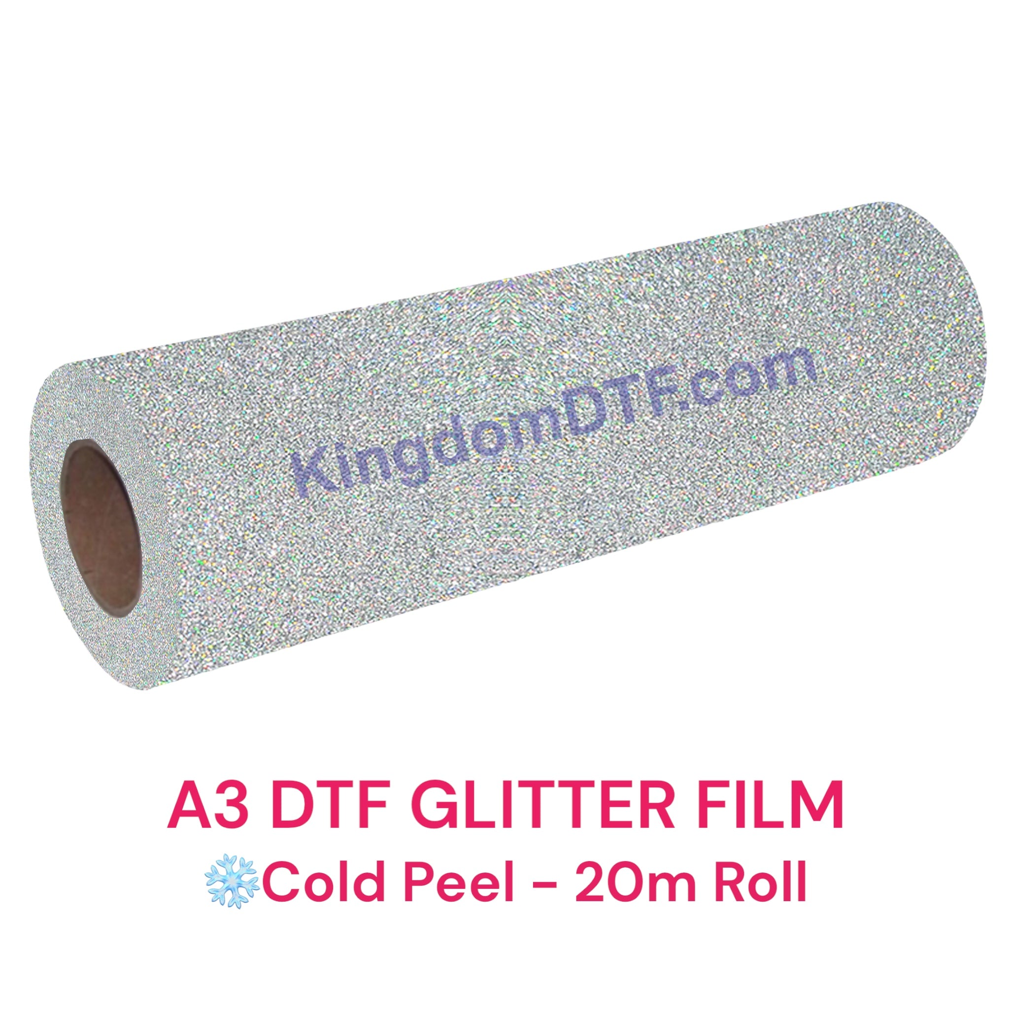 DTF Glitter Film Roll 11.7" x 65' Feet (20m) - Cold Peel (Regular Glitter)