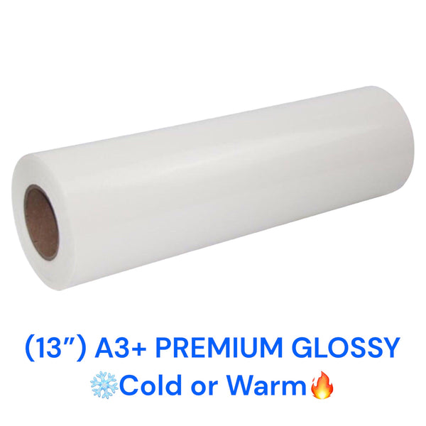 DTF Transfer Film Roll 13" x 328' (A3+) - GLOSSY Cold/Warm Peel