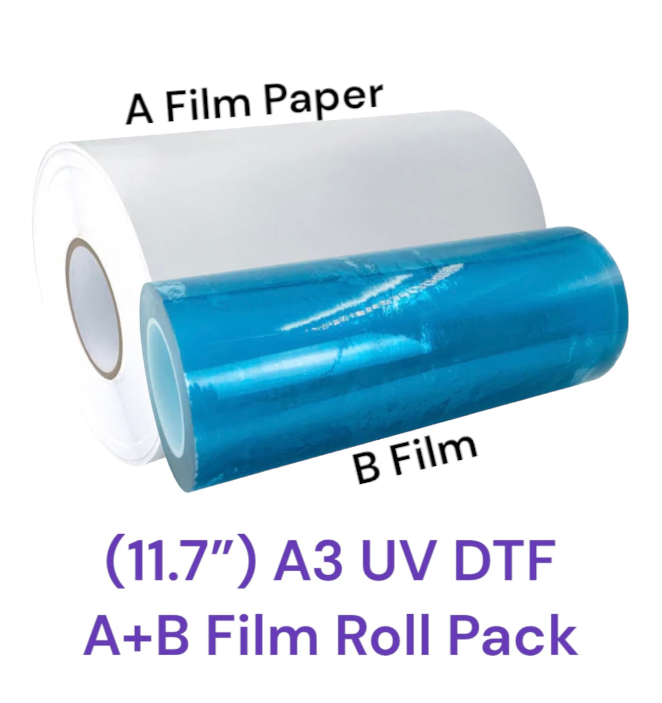 UV DTF Film Roll 11.7" x 328' (A3) - A+B Film Roll (PAPER PACK)