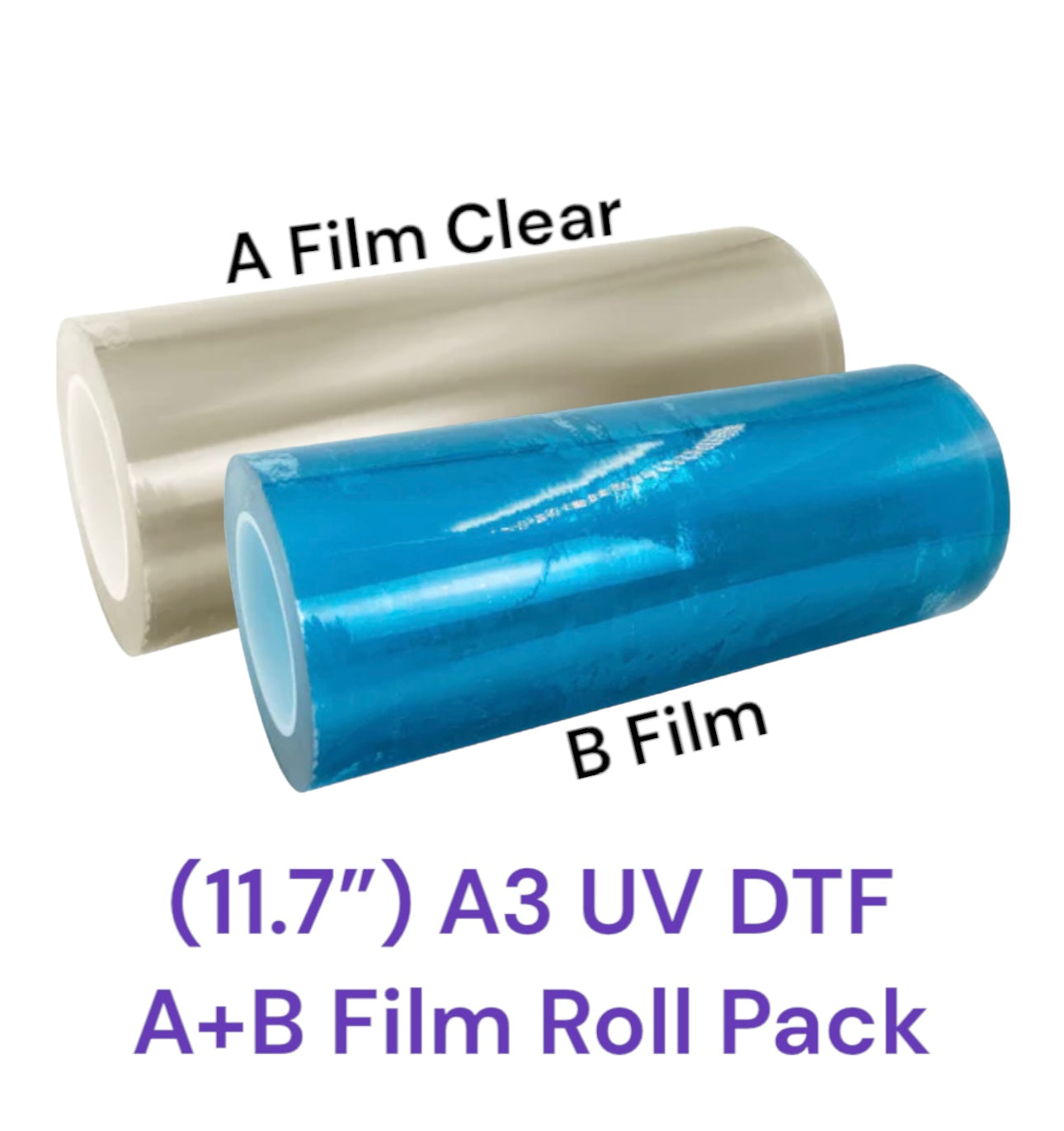 UV DTF Film Roll 11.7" x 328' (A3) - A+B Film Roll (CLEAR PACK)