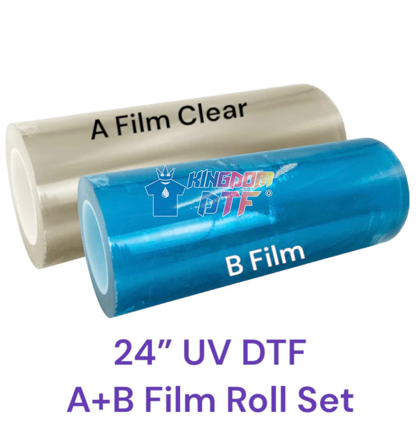 UV DTF CLEAR Film 24" x 328' (100m) - A+B Film Roll Set (CLEAR)