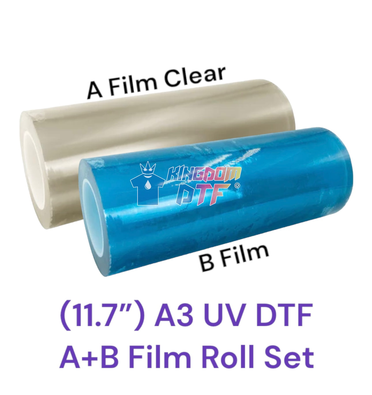 UV DTF CLEAR Film 11.7" x 328' (100m) - A+B Film Roll Set (CLEAR)