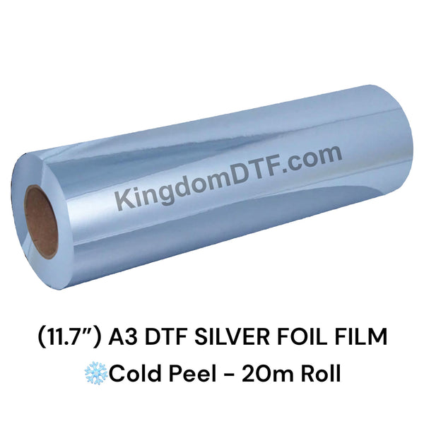 DTF Silver Foil Film Roll 11.7" x 65' Feet (20m) - Cold Peel