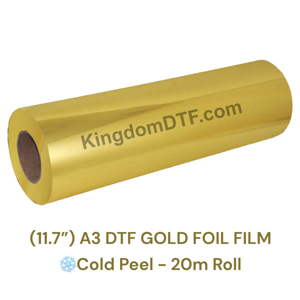 DTF Gold Foil Film Roll 11.7" x 65' Feet (20m) - Cold Peel