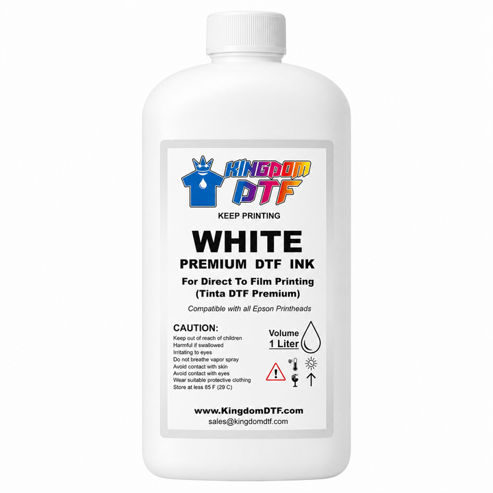 DTF インク　ホワイト　１リットル　８本 DTF White Ink Premium Liter (1000ml) | High Opacity | Kingdom DTF