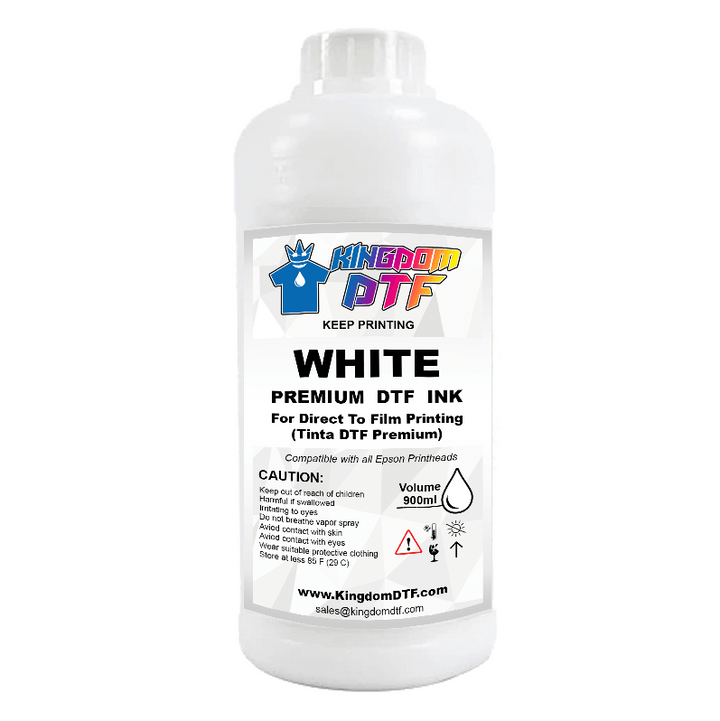 DTF インク　ホワイト　１リットル　８本 DTF White Ink Premium Liter (1000ml) | High Opacity | Kingdom DTF